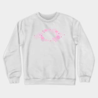 Pink hand drawn abstract roses, hearts, circle Crewneck Sweatshirt